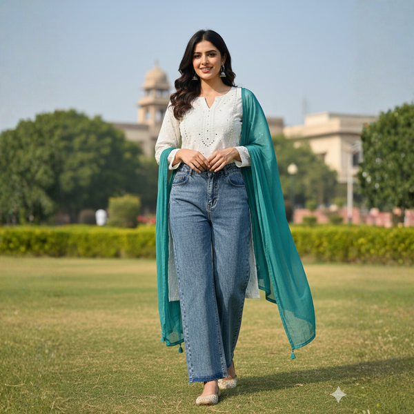 JN-008 Effortless Chic: The High-Rise Relaxed Denim